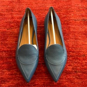 NWT M. Gemi Stellato Anello Navy Leather Flat, size 8.5/39